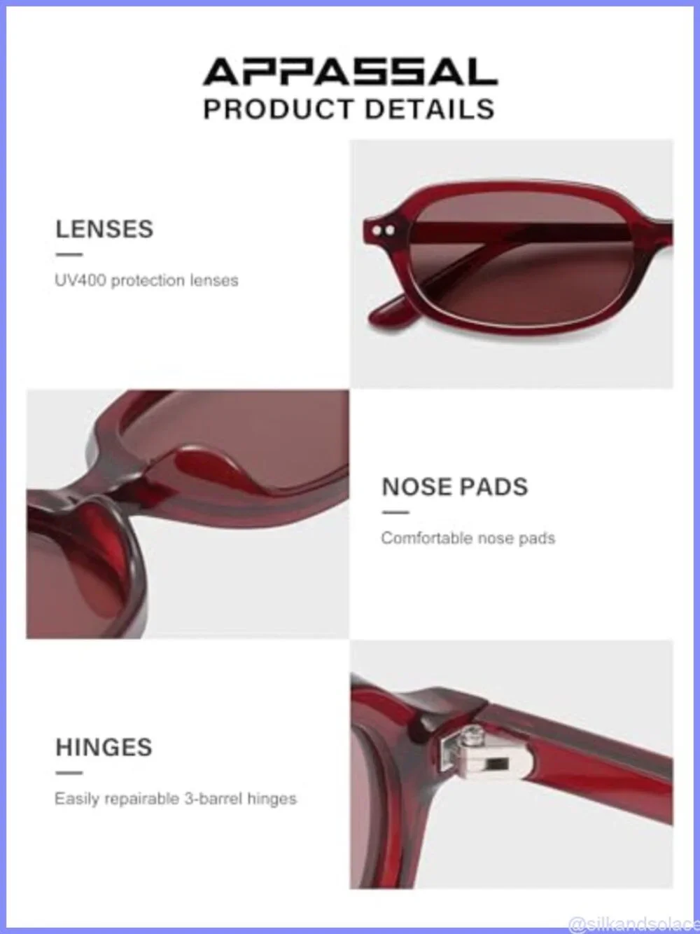 Retro Rectangle Sunglasses UV400 Polarized TAC Lens Half-Frame